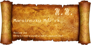 Marsinszky Márk névjegykártya